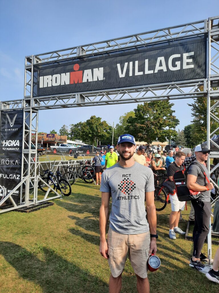 Coach Ryan at the IRONMAN 70.3 Michigan IRONMAN Village